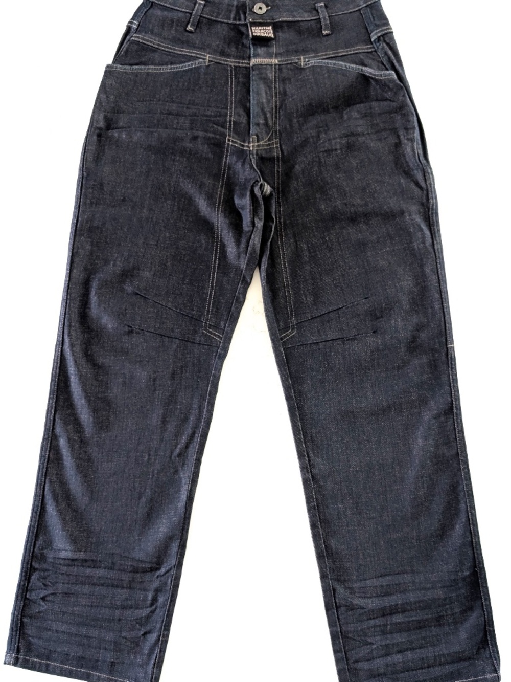 Marithe Francois Girbaud Brand X Jeans Rigid Indigo Sz 28 Fly Tag Knee Dart NWOT
